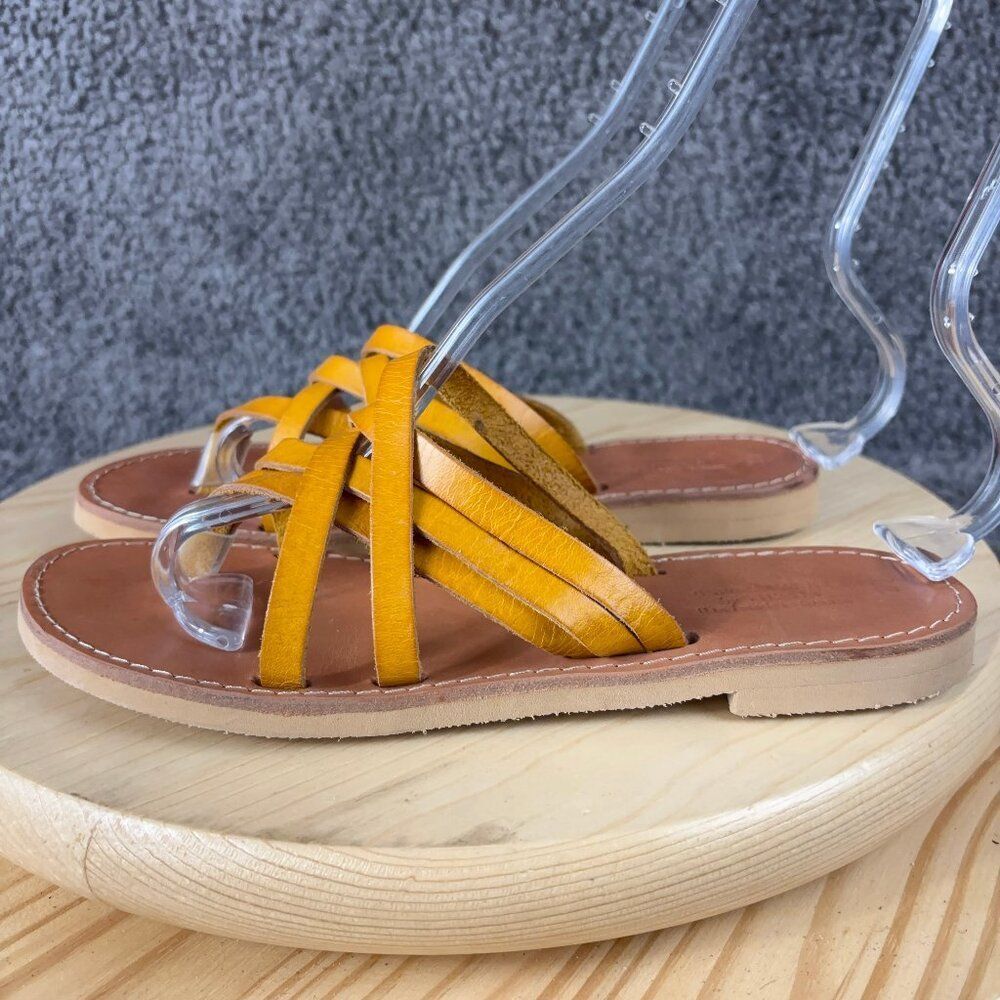 Nikola Sandals Womens Size 8 Leather Barefoot Comfort Thong Handmade in Greece